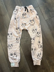 Nununu Kids Rowdy Skulls Masks Pants in Powder Pink Size 10-11 Year - Picture 1 of 7
