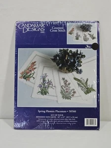 Candamar Designs gezähltes Kreuzstich-Set 50566 Frühling Blumen Tischsets ergibt 4 - Bild 1 von 5