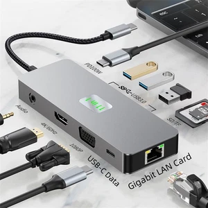 4k60h 11-en-1 USB extender Multi-Interface ordinateur portable type-C adaptateur - Photo 1/22