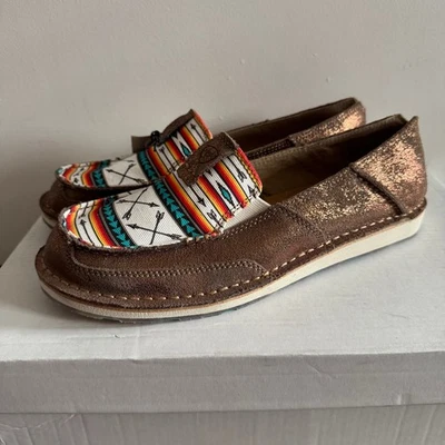 New Ariat Cruiser Aztec Arrow Loafer Flat Brown Slip On Sz 10 Women's - Image 1 of 4