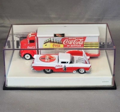 100% Hot Wheels Coca Cola 2 Car Set 1957 Ford Ranchero and 1938 Ford Box Truck - Image 1 of 4