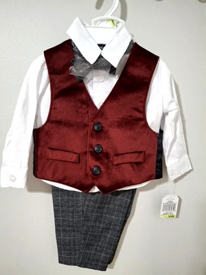 ¡¡¡NUEVO CON ETIQUETAS!!! Traje de cuatro piezas con pajarita para bebé niño Nautica, 3-6 meses Foto 1 de 4