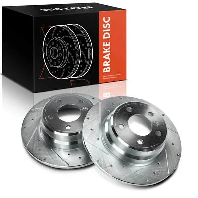 Rotores de freno traseros perforados y ranurados izquierda y derecha para BMW X5 2000 2001-2006 3,0 L 4,4 L Foto 1 de 4