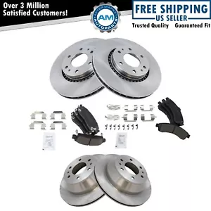 Premium Ceramic Brake Pad & Rotor Front & Rear Kit for GM SUV Truck - Picture 1 of 7