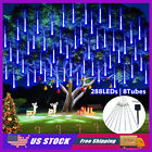 1-4Pack Solar 288Led Lights Meteor Shower Rain Xmas Tree String Light Decor Usa