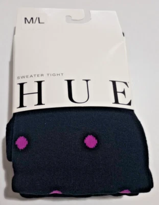 DAMAS TONO NEGRO CON PUNTOS LAVANDA PUNTO PLANO SUÉTER MEDIAS TALLA M/L - NUEVO CON ETIQUETAS Foto 1 de 4