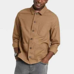 Camisa Good Fellow Tejida Tarea Para Hombre Talla S Dorada Canela Botones Frontal Nueva con Etiquetas - Imagen 1 de 18