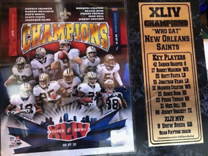 Drew Brees New Orleans Saints Super Bowl XLIV Champions Team Plaque