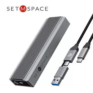 SETMSPACE 10Gbps M.2 NVMe SSD Gabinete USB3.2 Gen2 Tipo C SSD Estuche para SSD NVMe - Imagen 1 de 9