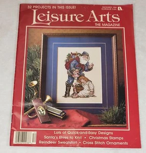 1989 Leisure Arts Magazine Santa, Christmas Ornaments, Pinwheel Afghan - Bild 1 von 11