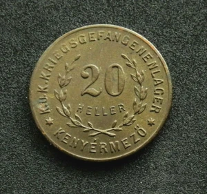 Hungary 20 Filler 1915. Kenyermezo Prisoner of War POW camp 20 Heller token, WWI - Picture 1 of 2