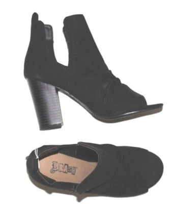 Brash Samika Para Mujer Negro Sin Cordones Corte Lateral Punta Abierta Botines Zapatos Foto 1 de 4