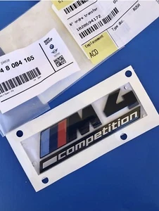BMW M4 COMPETITION LOGO SERIES 4 F32 F33 F36 BLACK BADGE M ORIGINAL 51148084165 M - Picture 1 of 14