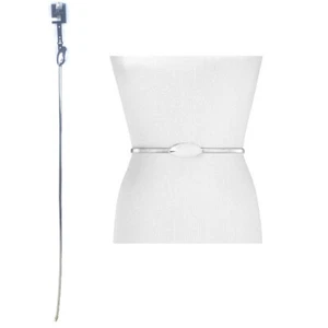 Inc Womens Skinny Metal Chain Stretch Belt Silver Size M/L New - Picture 1 of 3