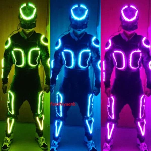 7 Colors LED Robot Suit Light Rechargeable Mask Clothing Remote Control Costume - Picture 1 of 6