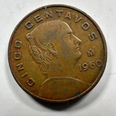 MÉXICO 5 CENTAVOS 1960-Mo Foto 1 de 2
