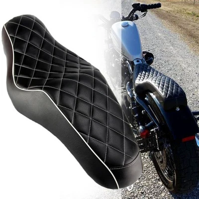 Black Motorcycle Driver Passenger Two Up Seat For Harley Sportster Iron 1200 883 - Image 1 of 4