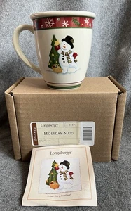 Longaberger 2004 Pottery Snowman Holiday Mug #30971 New w/Box & Paperwork - Picture 1 of 24