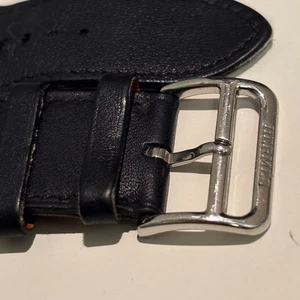 HERMES Apple Watch 41/40/38mm Black Leather Band Single Tour Used no box - Zdjęcie 1 z 7