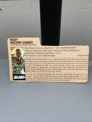 Tarjeta de archivo de ametralladora pesada GI Joe Roadblock de colección solamente Foto 1 de 4