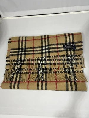 Bufanda a cuadros 100 % lana de cordero beige Burberrys of London Foto 1 de 4