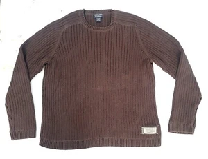 Polo Jeans Co Mens XXL Brown Ribbed Knit Sweater Long Sleeve Cotton 2XL Pullover - Picture 1 of 12