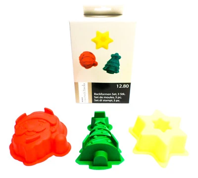 Silikon Backform Weihnachten 3 Teilig Stern Weihnachtsbaum Weihnachtsmann (ZR8) - Bild 1 von 4