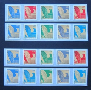 US #3792-3801 American Eagle 2003 & 2005 set, strips of 5 (25c), 20v, MNH - Picture 1 of 1