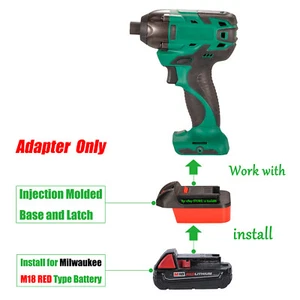 1x Adapter fits Milwuakee M18 Li-lon Batteries to Masterforce BOOST 20-Volt Tool