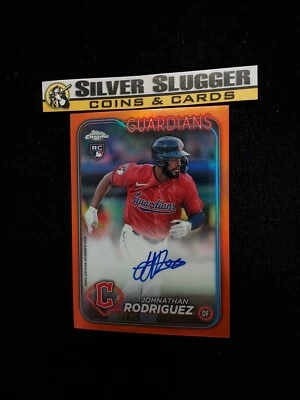 2024 Johnathan Rodriguez Topps Chrome Auto True Orange Refractor /25 #RA-JR RC - Image 1 of 2