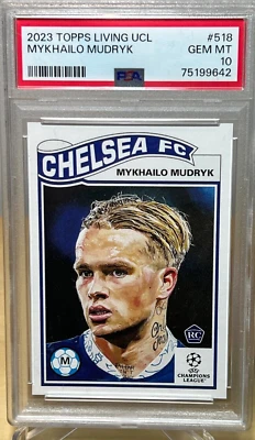 MYKHAILO MUDRYK PSA 10 2023 TOPPS LIVING SOCCER UCL UKRAINE CHELSEA ROOKIE #518 - Image 1 of 4