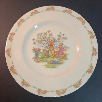 Vintage Bunnykins Plate Family At Apple Tree by Barbara Vernon 8" - Image 1 of 3