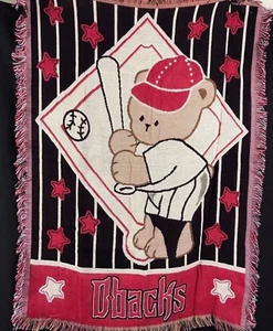 Arizona Baby Diamondbacks Triple Woven Blanket Throw Little Fan MLB Baseball NEW - Picture 1 of 11