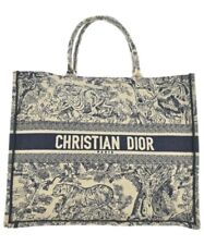 Christian Dior Book Tote Large Bag Embroidery Canvas NavyxBeige 2200434319251