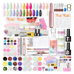 Acryl Pulver und flüssiges Set Acryl Nail Kit mit Lampe Und bohren Verlängerung - Bild 1 von 22