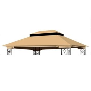 Outdoor Patio Gazebo Replacement Canopy Double Tiered Gazebo Tent Roof Top Cover - Picture 1 of 9