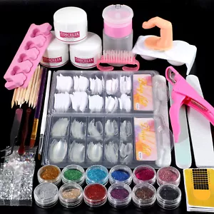 Full Acrylic Nail Powder Kit Acrylic Powder Set Manicure Acrylic Nail Kit Tips - Picture 1 of 12
