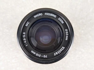 Vivitar 70-210 mm 1:4.5-5.6 Macro Focusing Zoom 52 mm Lens CANON FD MOUNT - Picture 1 of 7