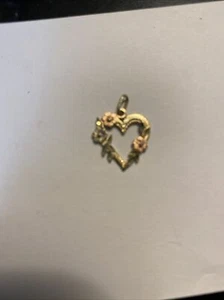 Fine 14kt Rose Yellow White Gold Heart Flower Pendant 846 Marked - Picture 1 of 9