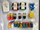 Vintage Fisher Price Little People Lot Boat Car Block 19 Pcs As Is Toys Rare