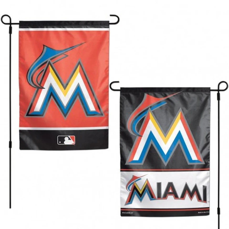 Miami Marlins 2 Sided Garden Flag 12.5" x 18" [NEW] MLB Fan Yard Outdoor - Image 1 of 1