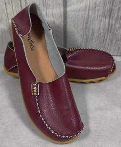 Venus Celia Women's Comfort Walking Burgundy Driving Loafers Size 8.5 - Picture 1 of 7