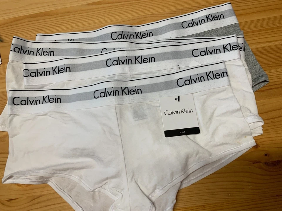 Bermuda masculina de algodão nova com etiquetas Calvin Klein F3788 logotipo cintura média cintura média P M - Imagem 1 de 4