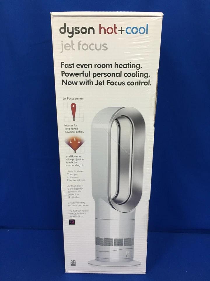 Dyson Hot+Cool Jet Focus AM09 Fan Heater - White/Silver