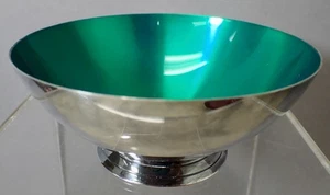 EDJ25 Vintage MCM Danish Fine Silverplate & Teal Enamel Dessert Bowl 5x2 - Bild 1 von 8