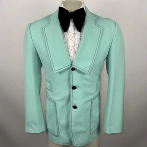 Chaqueta de Esmoquin Vintage Años 60 70 Traje de Ocio Abrigo Discoteca Boda Baile de graduación Para Hombres Pequeña 38 - Imagen 1 de 18