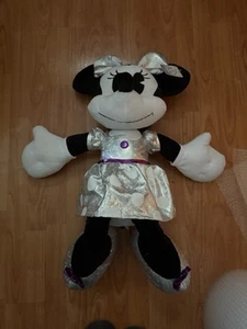 Disney Parks Minnie Mouse Plush Silver Platinum Anniversary 100 Years OF Wonder - Picture 1 of 3