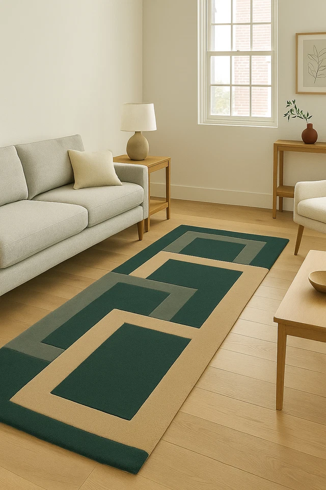 Alfombra de lana hecha a mano alfombra acolchada a mano para sala de estar dormitorio 5x8 6x9 8x10 Foto 1 de 4