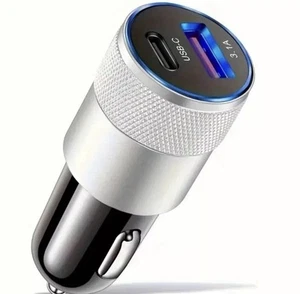 Ładowarka samochodowa 2 gniazda adapter szybkie ładowanie uniwersalny wtyczka telefonu typu c 3.1A - Zdjęcie 1 z 8