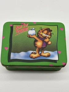 NOS Vtg Garfield Trinket Stash Box 1987 Cat Tin Coin Bank Jim Davis Tin Box 5” - Picture 1 of 5